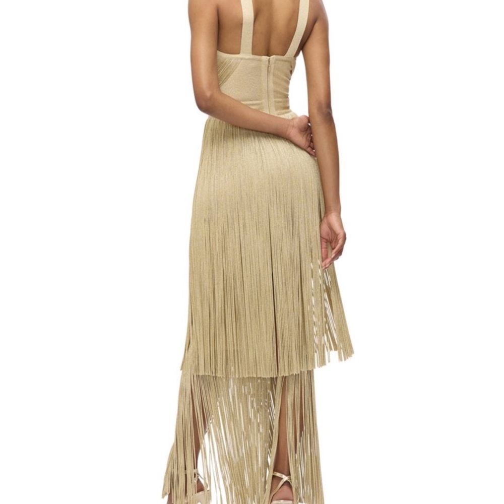 Herve Leger Strapless Gold Dress - Picture 3 of 5
